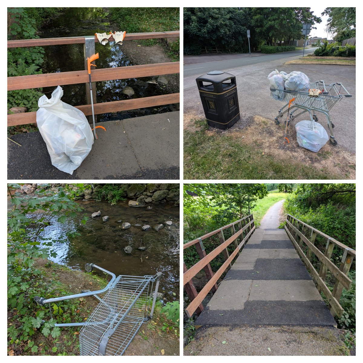 A quick litter-pick after work. 3 bags collected from Tawd Valley Park and surrounding areas. Two shopping trolleys pulled out the River Tawd also. Trying to keep it out of our waterways.