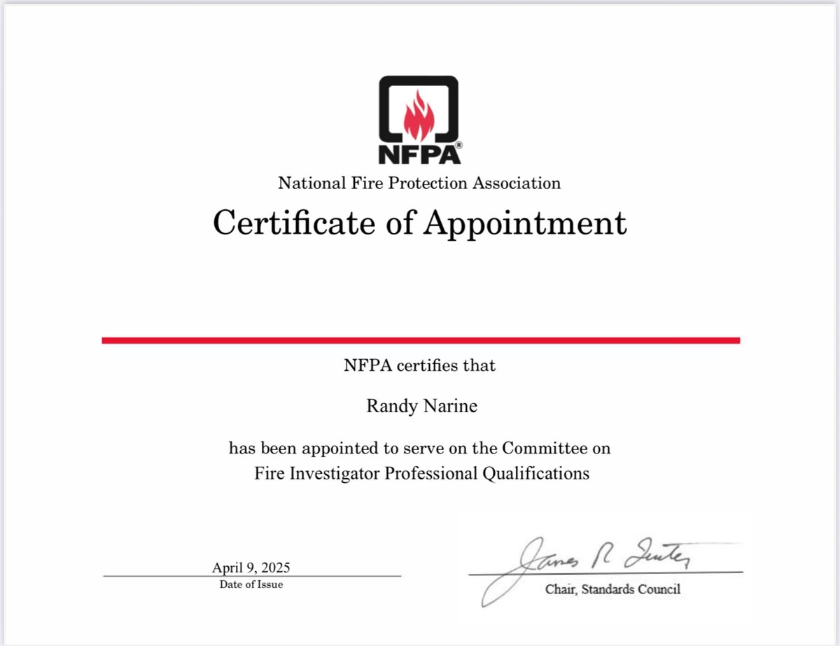 RandyNarinee's tweet image. I'm honoured to share that I’ve been appointed as a Principal Member to four @NFPA Technical Committees, where I’ll be contributing data and insight directly from the research and validation work we conduct at @CESAT_Official.
As a non-profit research organization, CESAT…