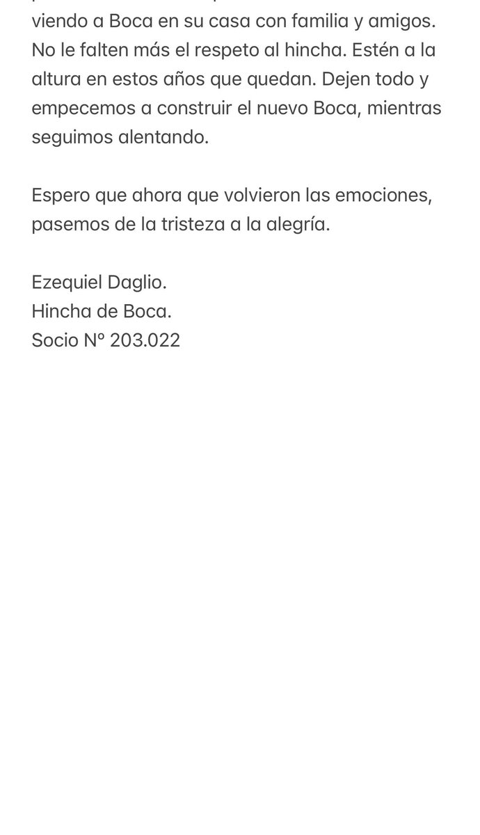 Boca, mi buen amigo.