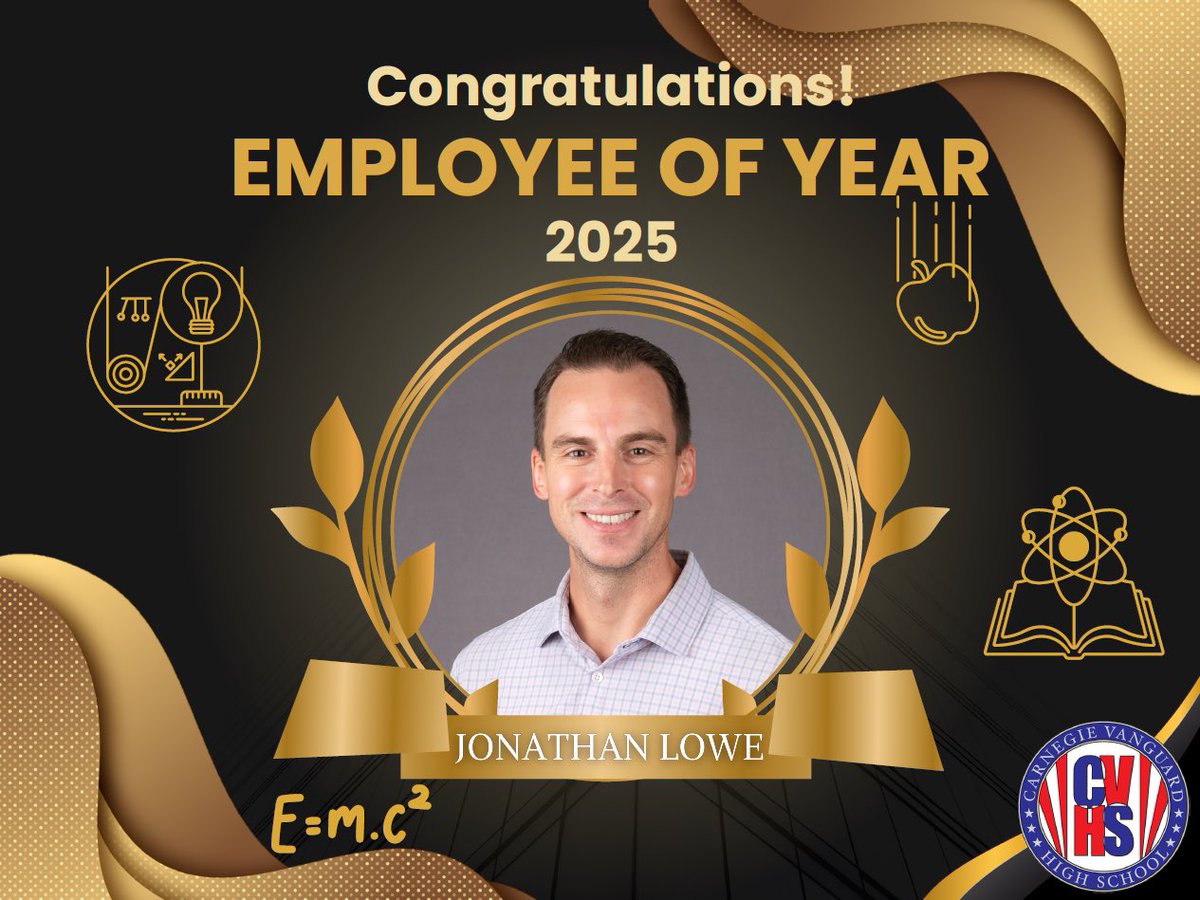 🎉 Congratulations to Carnegie Vanguard’s 2024–2025 Teacher of the Year: Mr. Lowe! 🎉

selected by his colleagues for this well-deserved recognition. His passion for teaching, unwavering support for students, and commitment to excellence make him a true leader in our community.