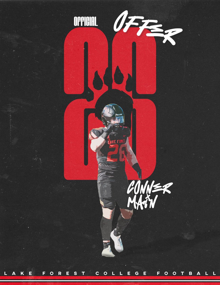 Conner Main OL 2026 (@connermain73) on Twitter photo What an exciting moment in a journey that began over 8 years ago. I’ve received my first opportunity to continue my education and playing career <a href="/LFCollege/">Lake Forest College</a>! I couldn’t be more grateful to <a href="/LFC_FOOTBALL/">Jim Catanzaro</a> <a href="/Coach_Sanchez55/">Mark Jacob Sanchez</a> <a href="/Swoll_2_/">Coach Karl Crawford</a> #GoForesters <a href="/HighlandHawksFB/">Highland Hawks Football</a> What an exciting moment in a journey that began over 8 years ago. I’ve received my first opportunity to continue my education and playing career <a href="/LFCollege/">Lake Forest College</a>! I couldn’t be more grateful to <a href="/LFC_FOOTBALL/">Jim Catanzaro</a> <a href="/Coach_Sanchez55/">Mark Jacob Sanchez</a> <a href="/Swoll_2_/">Coach Karl Crawford</a> #GoForesters <a href="/HighlandHawksFB/">Highland Hawks Football</a>