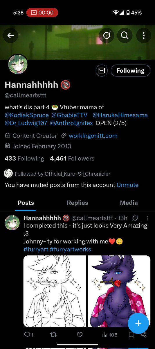 So, not only did this clown steal <a href="/hannahcut1e/">h4nn4h-</a>  's old profile, now they're stealing art from other users. The art posted was made by <a href="/ArtisticAriaaA/">Azure Ar1a</a> , and this prick ( @callmeartsttt ) is now posting it claiming that it's theirs. If y'all can go and report this loser, I'd be