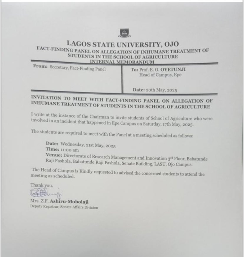 FolashadeEdun's tweet photo. @LASUOfficial We are aware of the fact finding panel slated for tomorrow 
#AllEyesOnLasuFactFindingPanel
#LASUEPESTUDENTLIVESMATTERS 
#SAVELASUEPE @instablog9ja @SaharaReporters https://t.co/WECUaZ3hLh