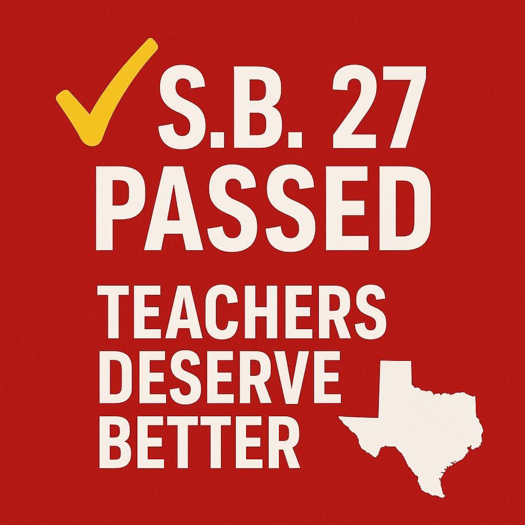 S.B. 27 is now law — real wins for Texas teachers:
✅ Job protections
✅ Transparent hiring
✅ Free cert exams
✅ Classroom authority
✅ Support for rehiring retirees

Teachers deserve better — and they’re getting it. #txlege #SB27 #morganfortexas
