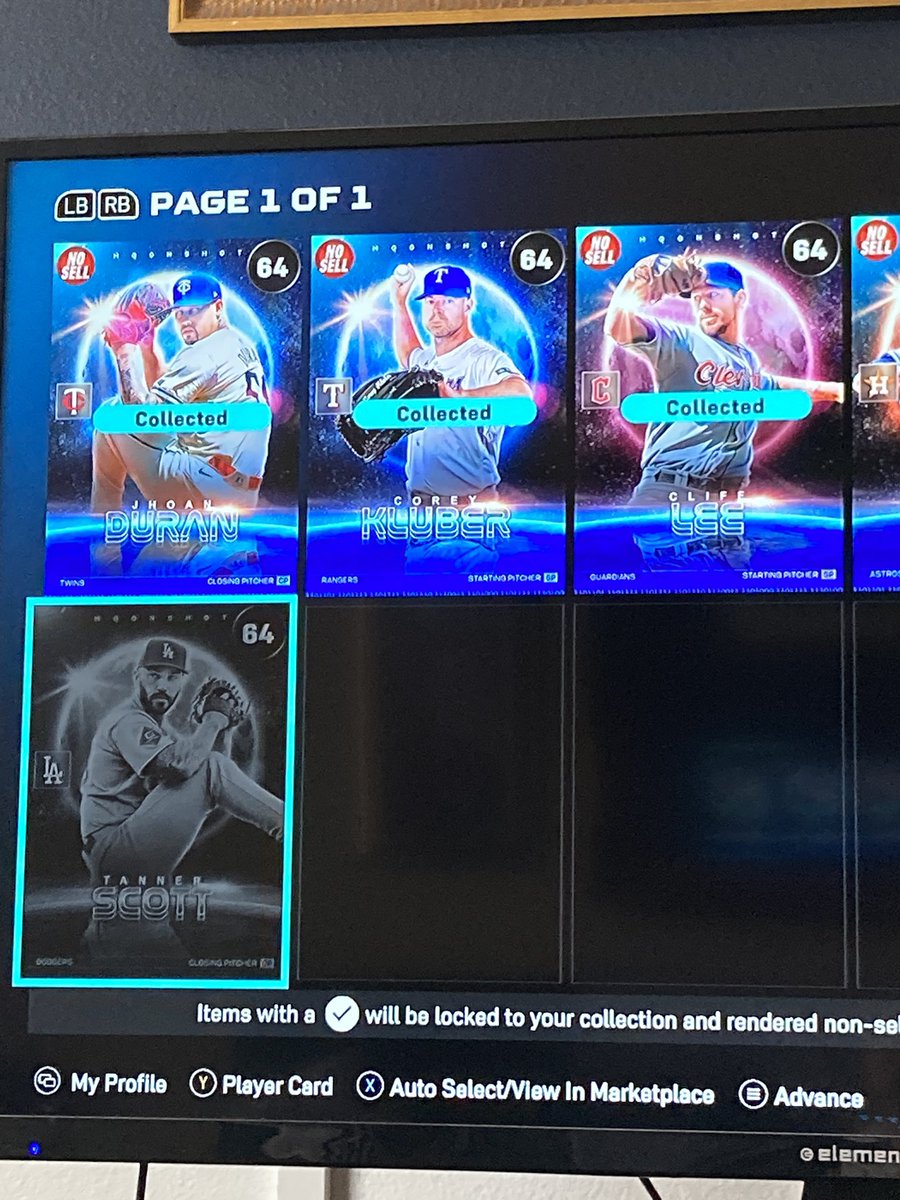 WellerMorgan's tweet photo. @MLBTheShow trying to get my pxp missions for moonshot and noticed that I somehow never got Tanner Scott even though the program says I did. What’s up with that? https://t.co/HSCVjuKgIX