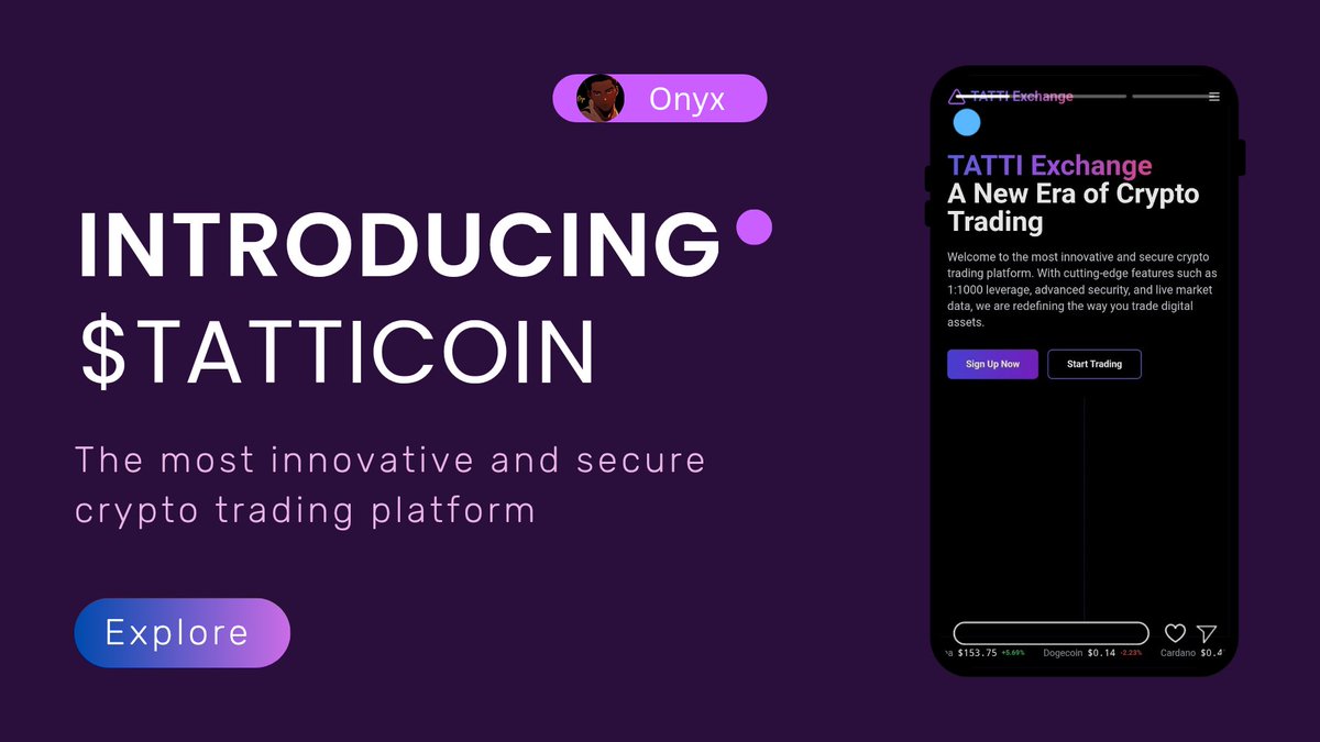Onyxcrppt's tweet photo. Introducing @tattiscoin
One of the most honest and hilarious project in Web3.
If you’ve had enough of memecoins, rugpulls, and fake promises, TattisCoin is here to flush it all down, with style 😎.
#TattiCoin #Web3 #memecoin #launchingsoon #solana @tattiscoin https://t.co/N4kvvIwywi