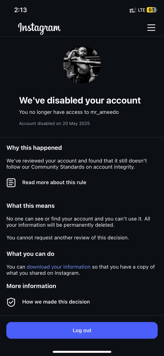 Mr_ameedo's tweet image. @instagram my account (mr_ameedo) was disabled without clear reason. I believe this was a mistake and I’m requesting a review. Please look into this and help me restore access. I’ve followed all the guidelines. #InstagramHelp #DisabledAccount #HelpMeInstagram