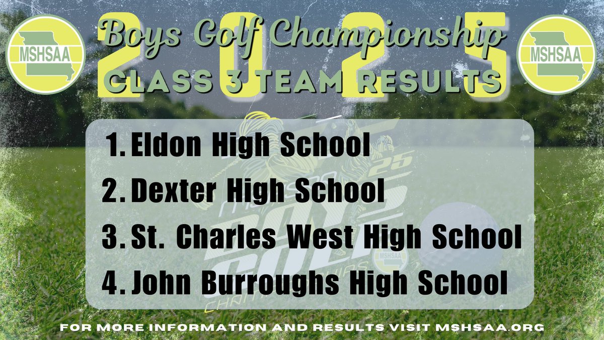 MSHSAAOrg's tweet photo. Final team results for the Class 3 Boys Golf Championship! Congratulations to all the participating schools! https://t.co/kyLKdjRonC