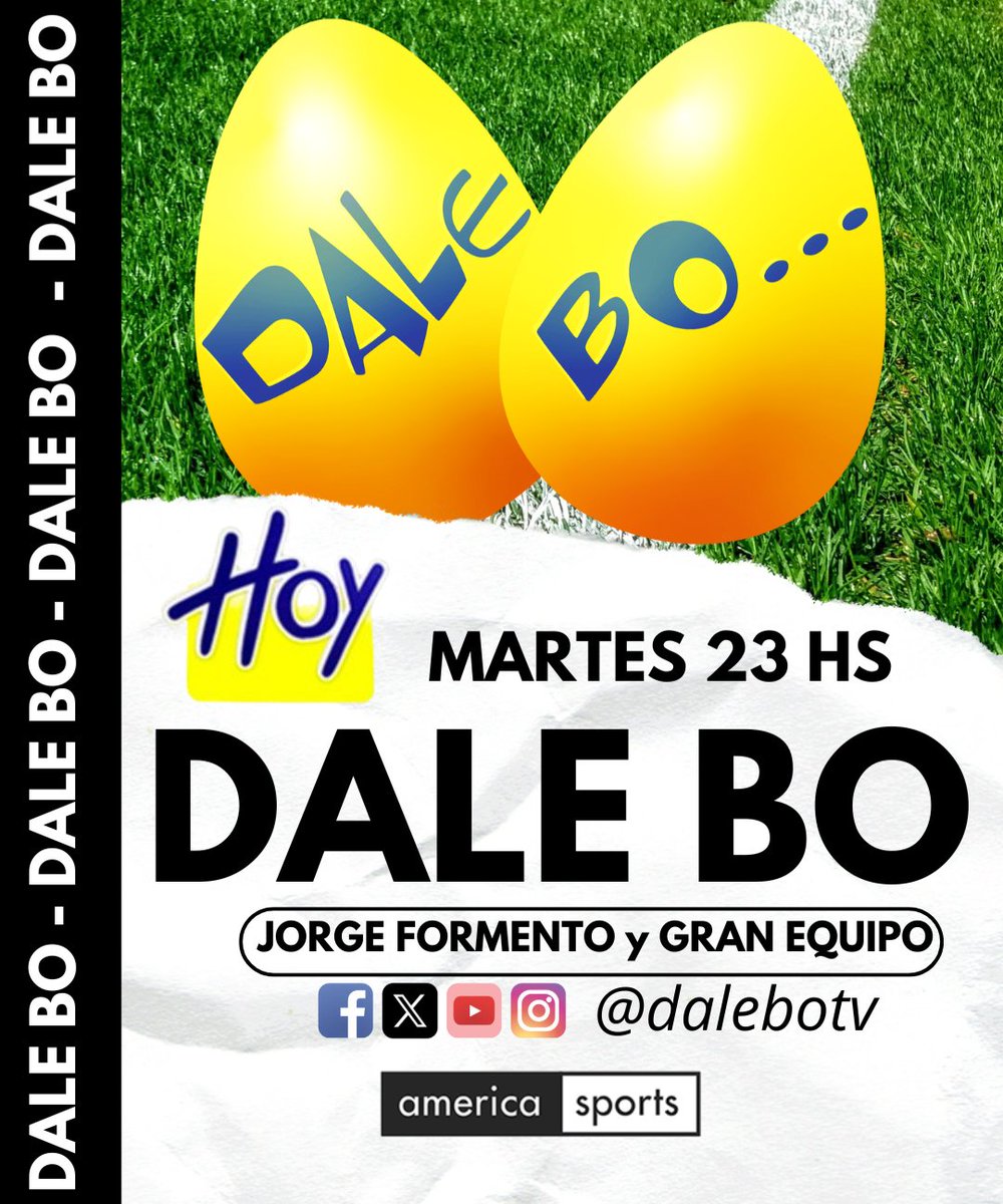 DaleBoTV's tweet photo. 💥‼️HOY‼️💥
➡️ #Martes #20Mayo | 23 HS
💥💙💛💙 ▪︎ 𝘿𝘼𝙇𝙀 𝘽𝙊 por @AmericaSportsTV

- @JorgeFormento
- @marcelolerner1
- @walterabbas
- @hecdsm
- @ruben2k2

#BocaJuniors #Riquelme #DaleBo #DaleBoca #Boca #Deportes #futbol #Herron #Torneo2025 https://t.co/UOzaDecPBN
