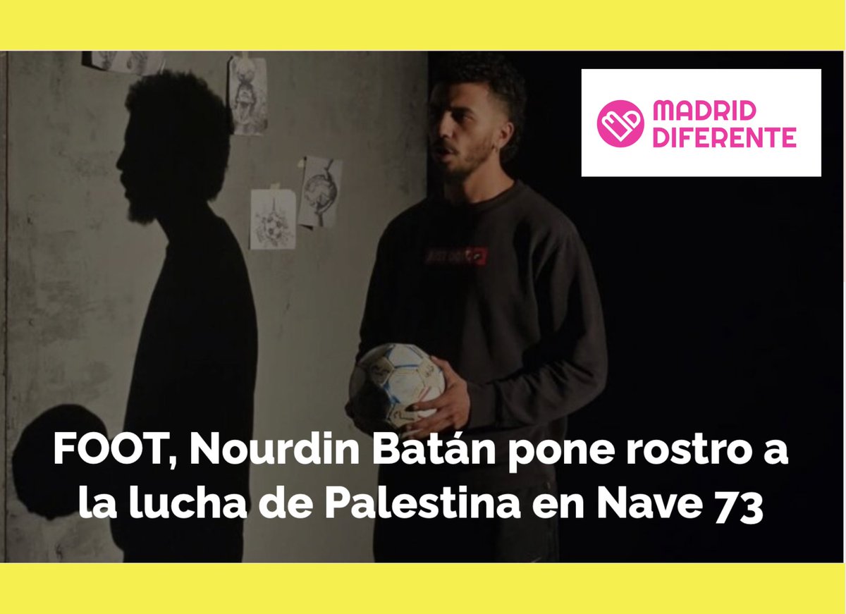 Este viernes 23 de mayo
⬇️ ⬇️
ENCUENTRO CON EL PÚBLICO tras la función

🍉FOOT
🗓️Viernes y sábados
⏰19:00

Entradas en la web 💌

#TeatroMadrid #AgendaCultural #FuerzaPalestina #Nave73 #Footlaobra