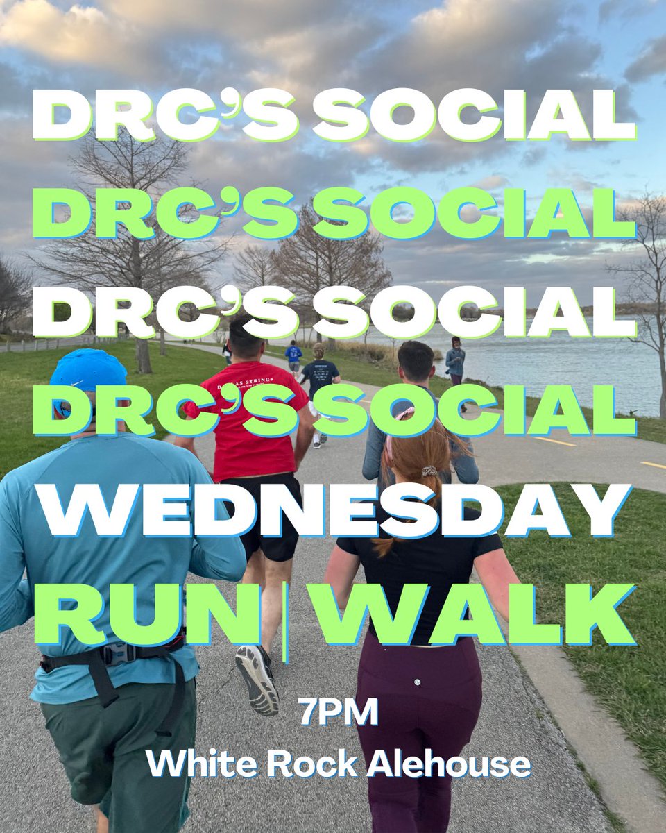 Midweek reset with DRC! Run, walk, hang—whatever your Wednesday needs. Bring a friend and show up. See y’all tomorrow!

🕡 7PM | 📍 White Rock Alehouse

#DRC #SocialWednesday #MidweekReset #RunWalkSocial
