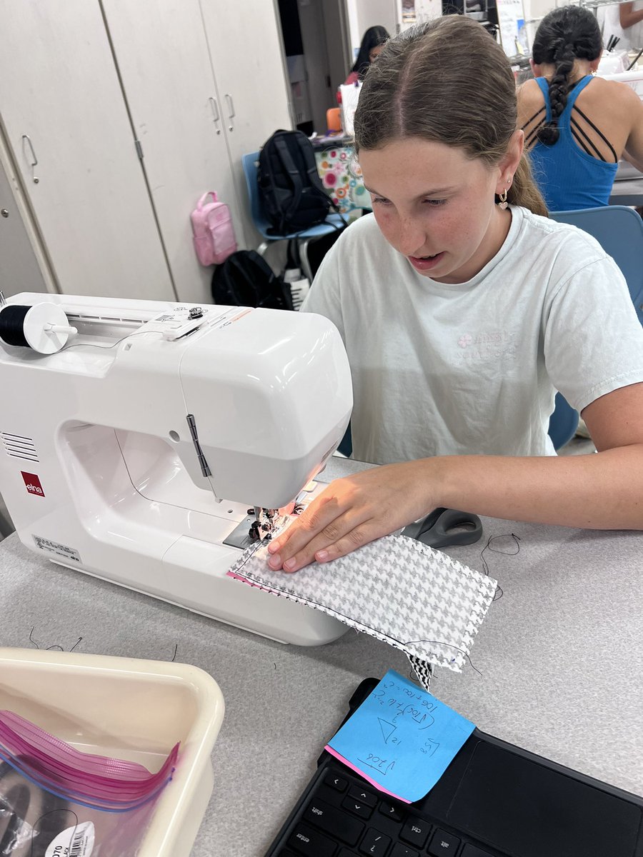 There are so many skills needed for this single sewing project and the students are doing so great! Ironing. Measuring. Cutting. Stitching.