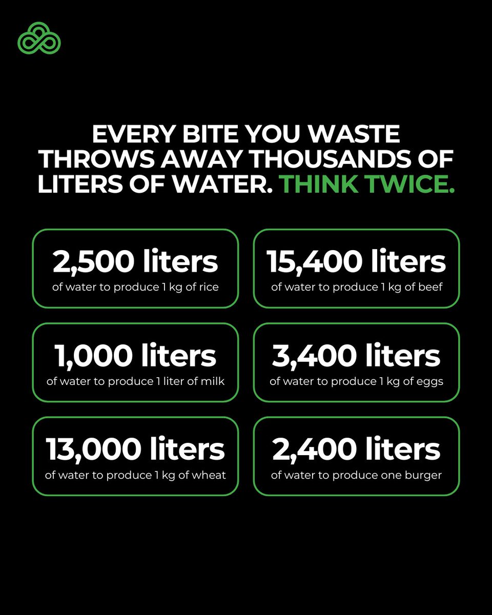 CCO2Global's tweet image. Every bite you waste isn’t just food — it’s thousands of liters of water gone with it. From rice to burgers, our food has a hidden water cost 💧 

Think twice before you toss. Save food, save water, save the planet 🌍♻️

#cco2 #sustainability #carboncapture #carbon #technology