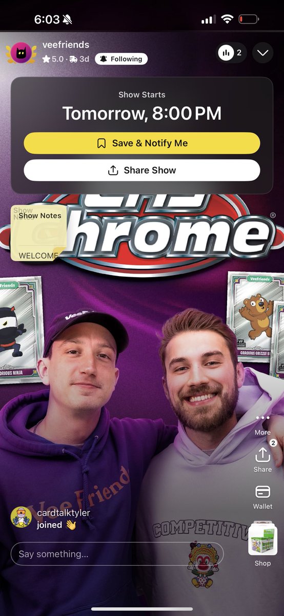 tySchmitt5's tweet photo. Fired up for UNLEASHED tomorrow night w/ @zacharyowings2 !! @VeeFriendsCards https://t.co/VIHvTuhqCF