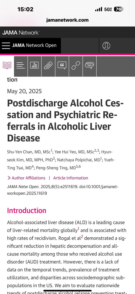🚨 New publication alert! 🚨

Excited to share our new paper in <a href="/JAMANetworkOpen/">JAMA Network Open</a> 🎉

We examined 10 years of post-discharge care in alcohol-associated liver disease patients and found underutilization of pharmacological cessation and psychiatric interventions, especially among
