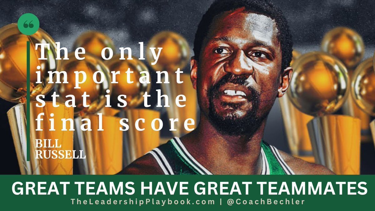 The best teams don't care about individual stats. The best teams focus on what goes into winning.