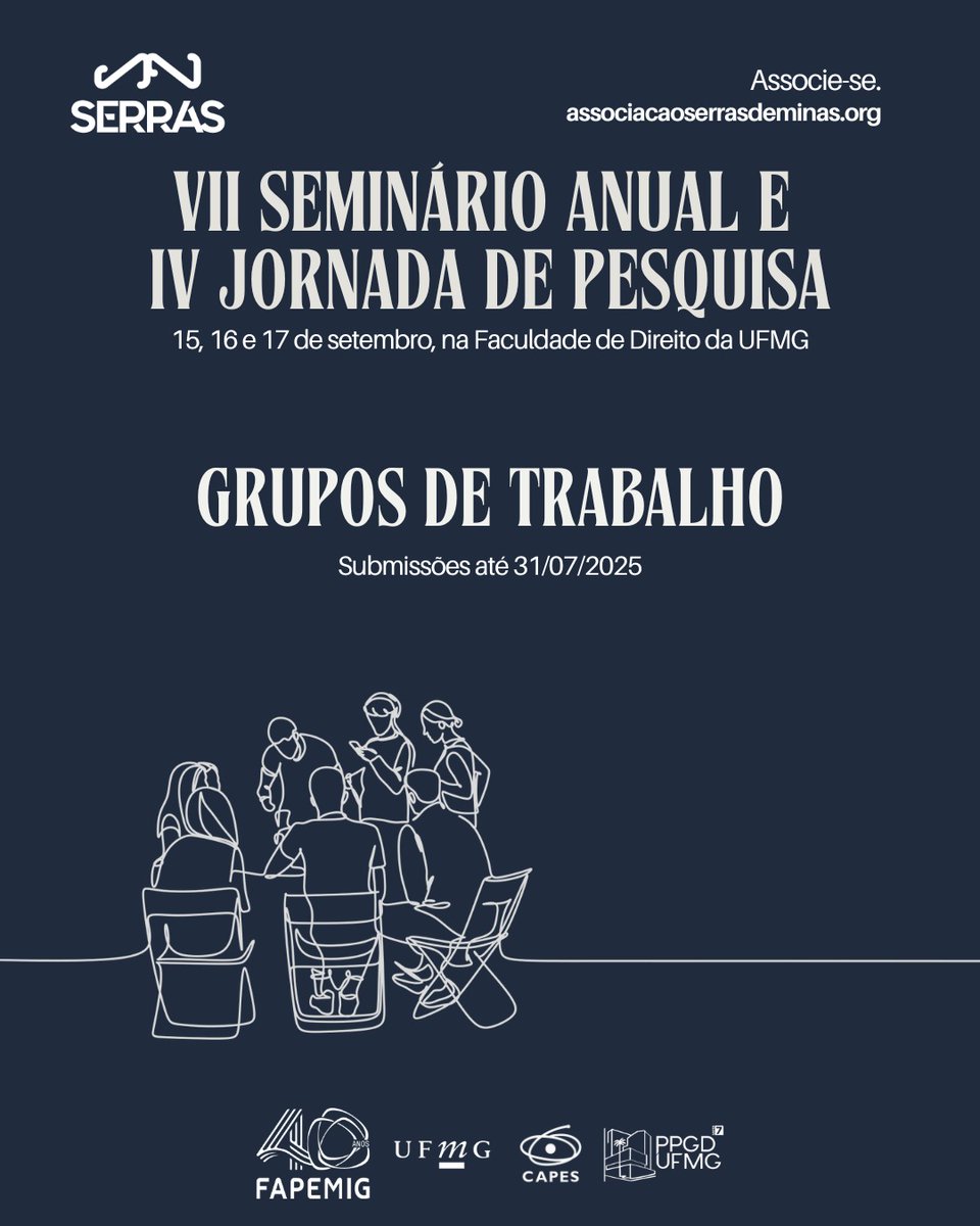 A Associação Serras de Minas torna pública a chamada para submissão de resumos expandidos para a quarta edição da sua Jornada de Pesquisa, a ser realizada na Universidade Federal de Minas Gerais, presencialmente, nos dias 15, 16 e 17 de setembro de 2025 .