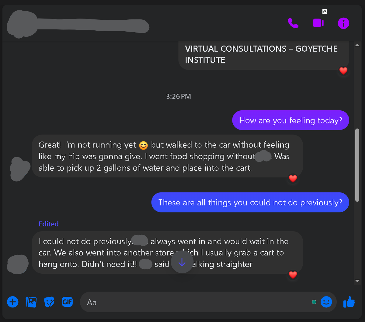 🥹🥲😭😍Ruining my whole bad boy reputation!

Just yesterday, this lady, who traveled all the way from the United States,  needed to be helped into my office from her car by her husband, who was in a constant state of pain. She couldn't get up out of my chair by herself in my