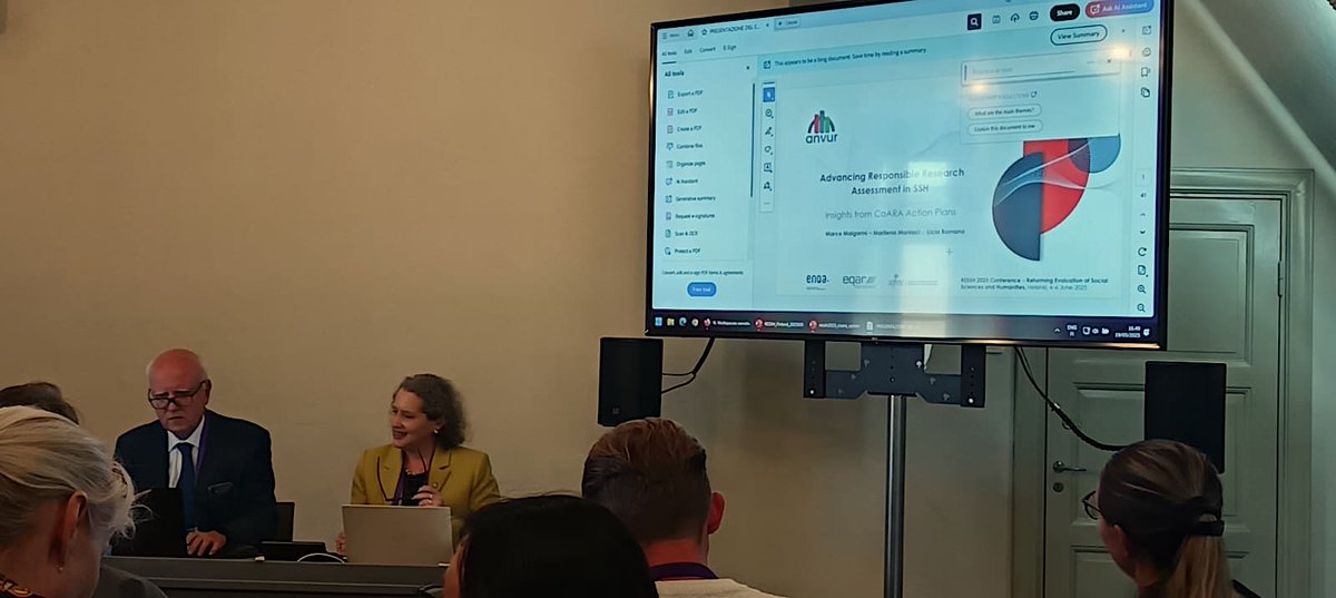 vyancelibrarian's tweet image. #RESSH2025 CoARA Implementation CHAIR: @BeigelFernanda
Murkett et al. Lessons from the UK CoARA
Pölönen: Coalition for AdvancingResearchAssessment across HigherEducation Institutions inEurope
Malgarini et al. Insights from CoARA ActionPlans
Michel: RRA in a Canadian context