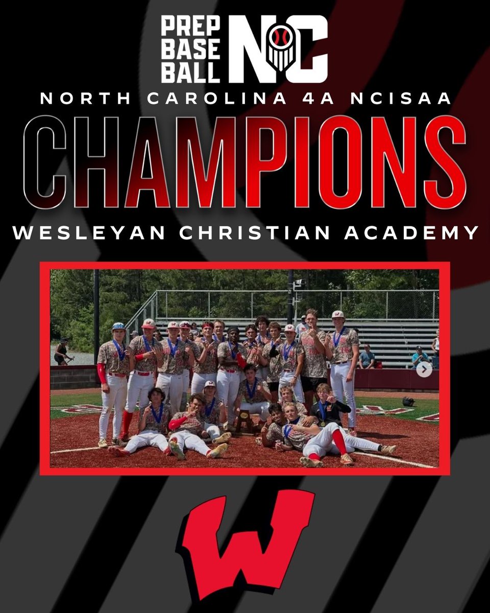 Prep Baseball North Carolina (@prepbaseballnc) on Twitter photo โผ๏ธSTATE CHAMPIONSโผ๏ธ
Congratulations to <a href="/wca_varsity/">wesleyanvarsitybaseball</a> on their 7th NCISAA State Championship!
WCA finished the season 18-11 overall with a 9-0 conference record. Domaine Vann's clutch walk-off in Game 2 lifted Wesleyan to victory๐!
<a href="/wca_varsity/">wesleyanvarsitybaseball</a> โผ๏ธSTATE CHAMPIONSโผ๏ธ
Congratulations to <a href="/wca_varsity/">wesleyanvarsitybaseball</a> on their 7th NCISAA State Championship!
WCA finished the season 18-11 overall with a 9-0 conference record. Domaine Vann's clutch walk-off in Game 2 lifted Wesleyan to victory๐!
<a href="/wca_varsity/">wesleyanvarsitybaseball</a>