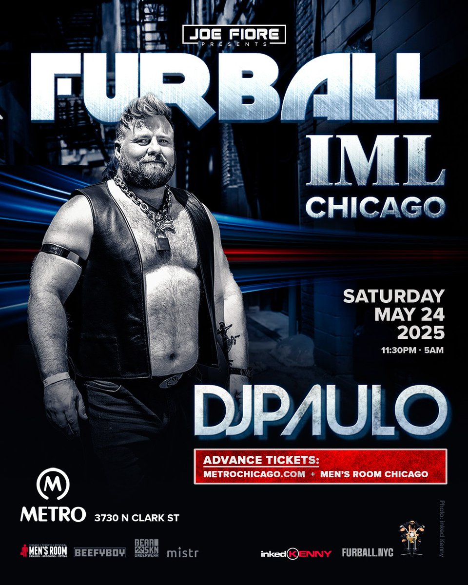 Don your leathers, fellas… IML weekend has returned to Chicago! Join us at Furball this Saturday with DJ Paulo! 

Tickets are going fast… snag yours today: bit.ly/Furball_0524