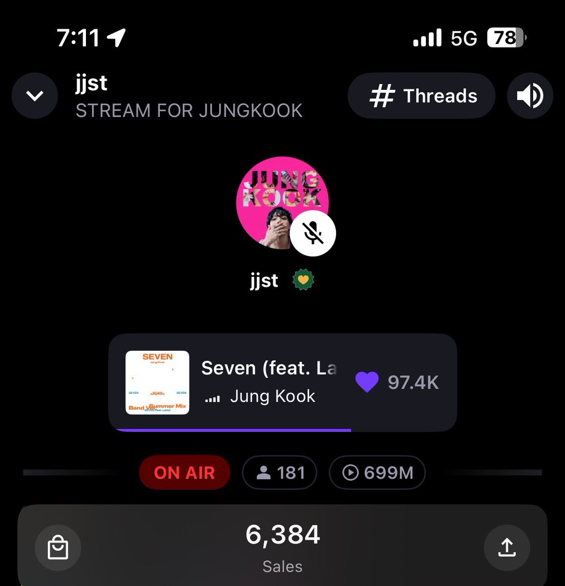 bl8hm's tweet photo. @JKJP_STREAM_ おはようございます😊
いつもありがとうございます💜

今日も皆様と一緒にStreaming とShazam でJUNGKOOK の応援🎶

JJST Stationhead 24時間ON AIR🎧
https://t.co/aSV16olEPU

STREAM FOR JUNGKOOK 
#JungKook_GOLDEN https://t.co/DsfnEBqpLr