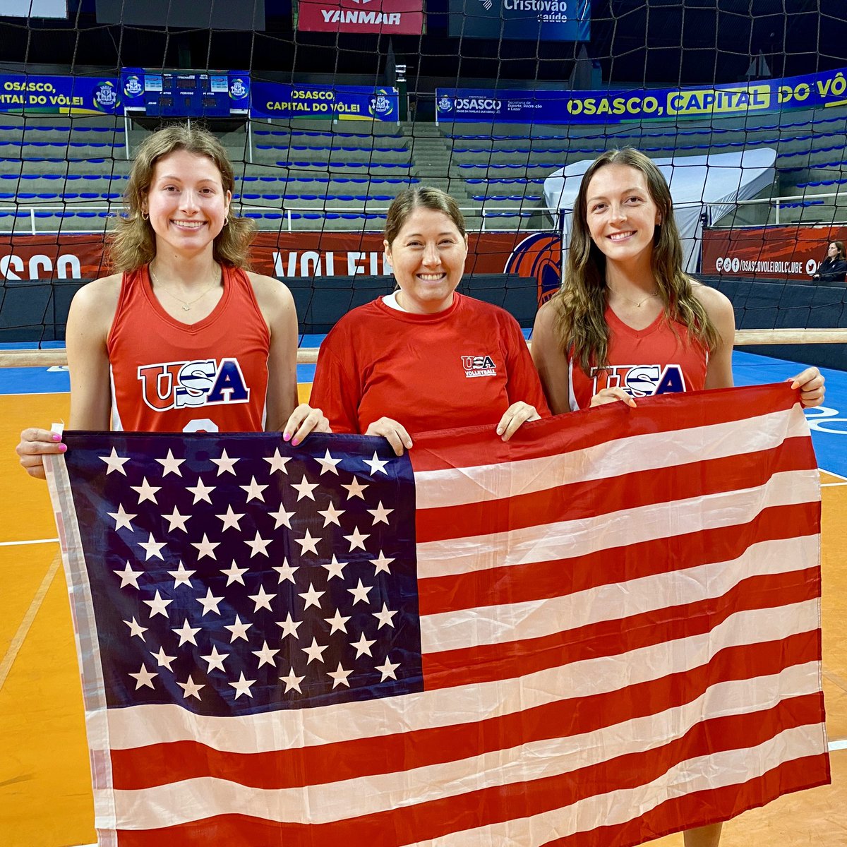 NWBearcatVB's tweet photo. Undefeated in Brazil! 🇧🇷 

Huge shoutout to Head Coach Amy Woerth, S Ella Caffery, and OPP Kasidy Mohwinkle who represented Northwest Missouri State on Team USA D2 Red! 🏐🔥🐻🐱🟢 https://t.co/sXhErjGLvY