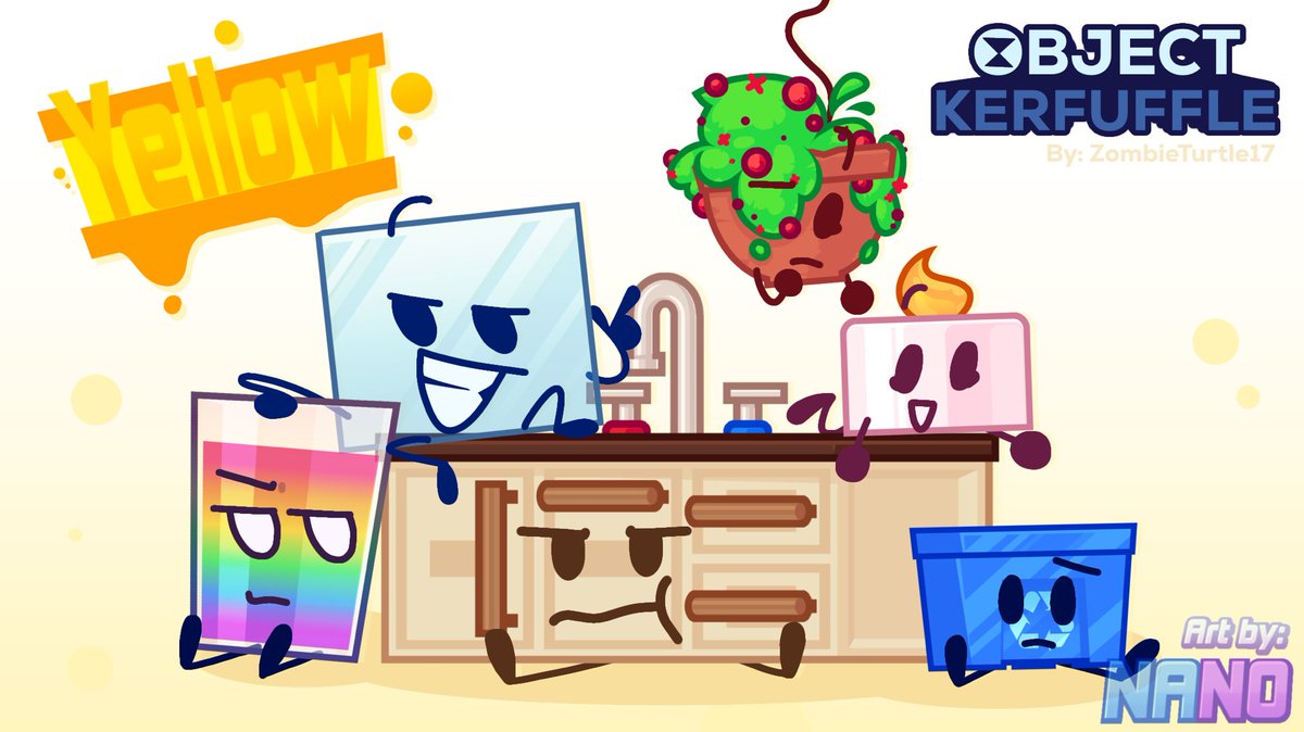Nano_Callo's tweet image. Object Kerfuffle #1: Team Yellow
Object Kerfuffle by: @ZombieTurtle17 
———————————————— —  -
Software Used: IbisPaint X
Time Taken: 5 Days (for the assets)
Layers: 20

#objectkerfuffle #osctwt #objectshowcommunity #bfdi 
#osc #tpot #bfdia
