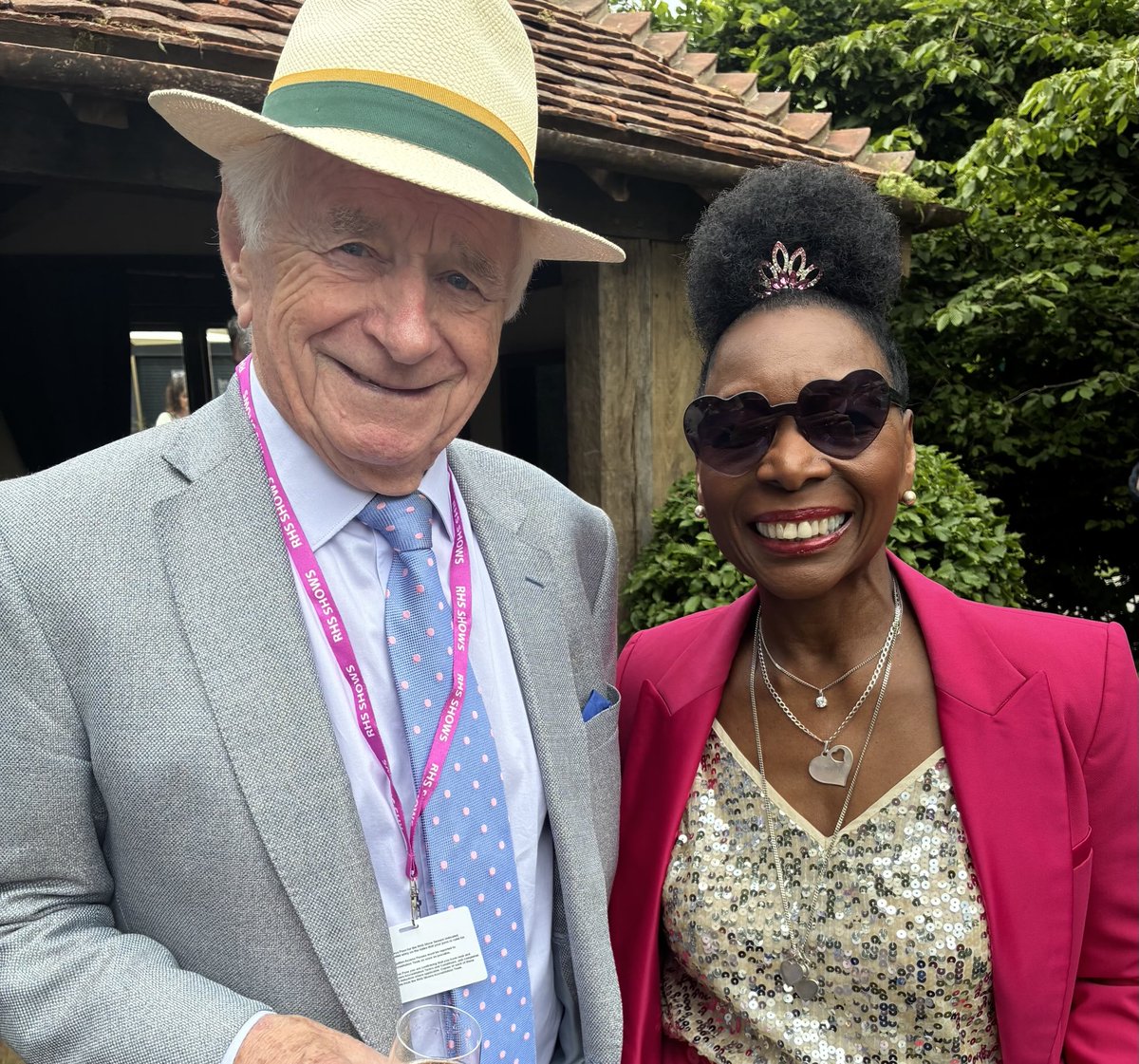 Had a lovely time at @RHS #ChelseaFlowerShow and catching up with Johnny Ball my first co-presenter on #Playschool nearly 50yrs ago❤️