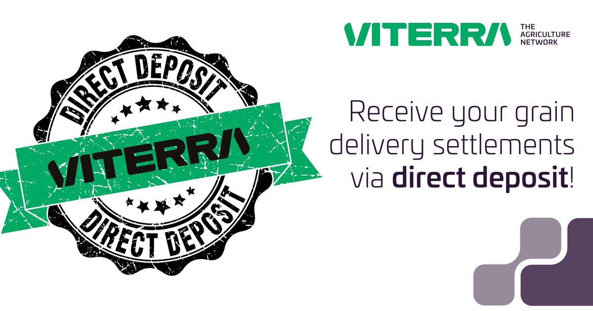 Did you know you can receive your grain delivery settlements via direct deposit?
It is easy to sign up and is the most convenient and reliable way to receive your settlements.
Learn more and sign up here: bit.ly/48U0fUO
#westcdnag #cdnag