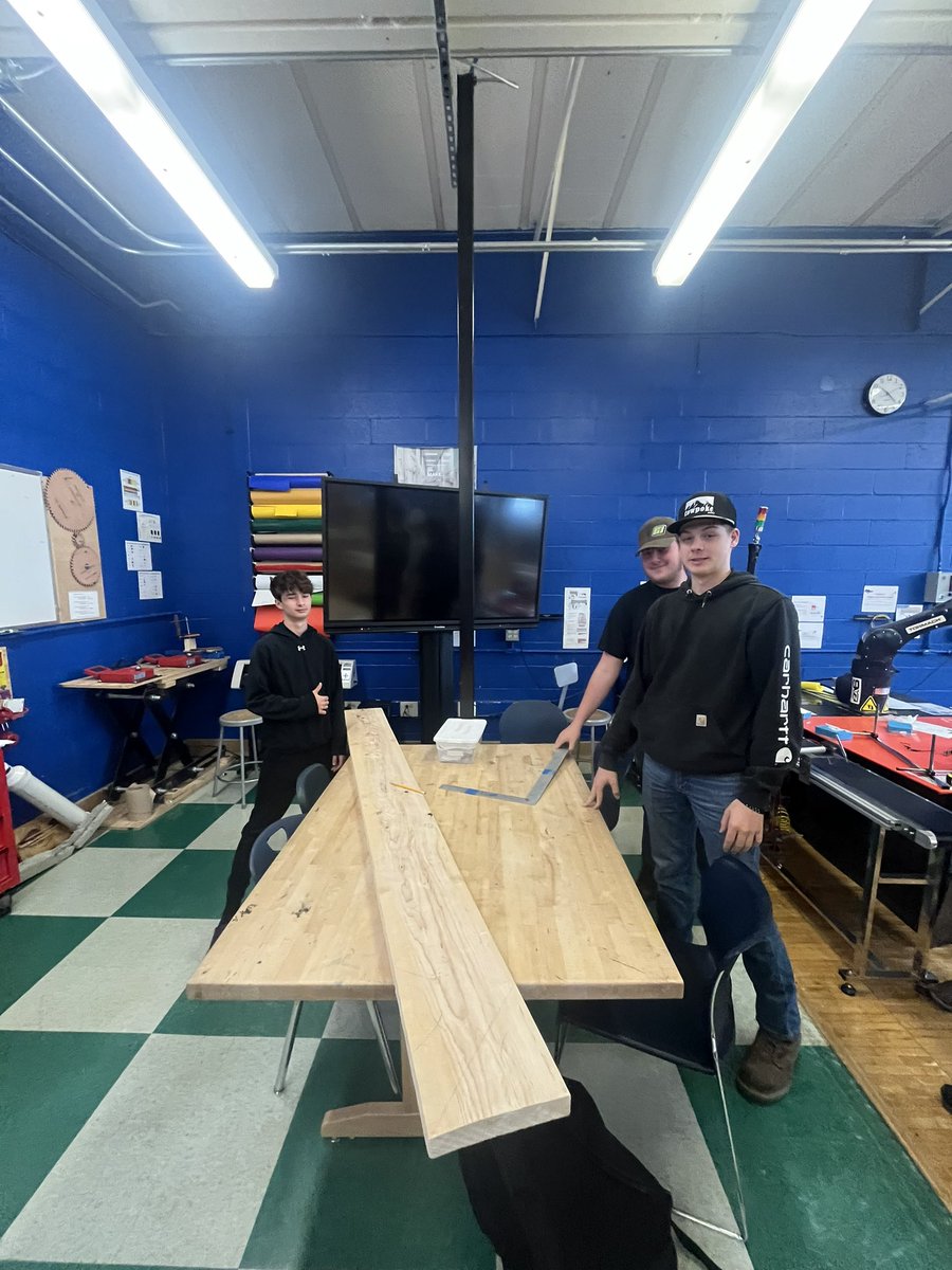 Peru CSD’s Residential Structures class was learning how to layout stair stringers today in class