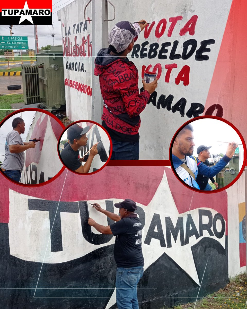 BolivarMrt4's tweet photo. La militancia del Mpio. Caroní vivió una jornada gloriosa, con la recuperación de uno de nuestros murales en la Pquia. Unare, estando presente los camaradas @ChristoferRuben Sec. Nal. De Obreros y Trabajadores del Campo y @tupafarias Resp. De Formación del Bloque Oriental. https://t.co/sBw9l1YXSC