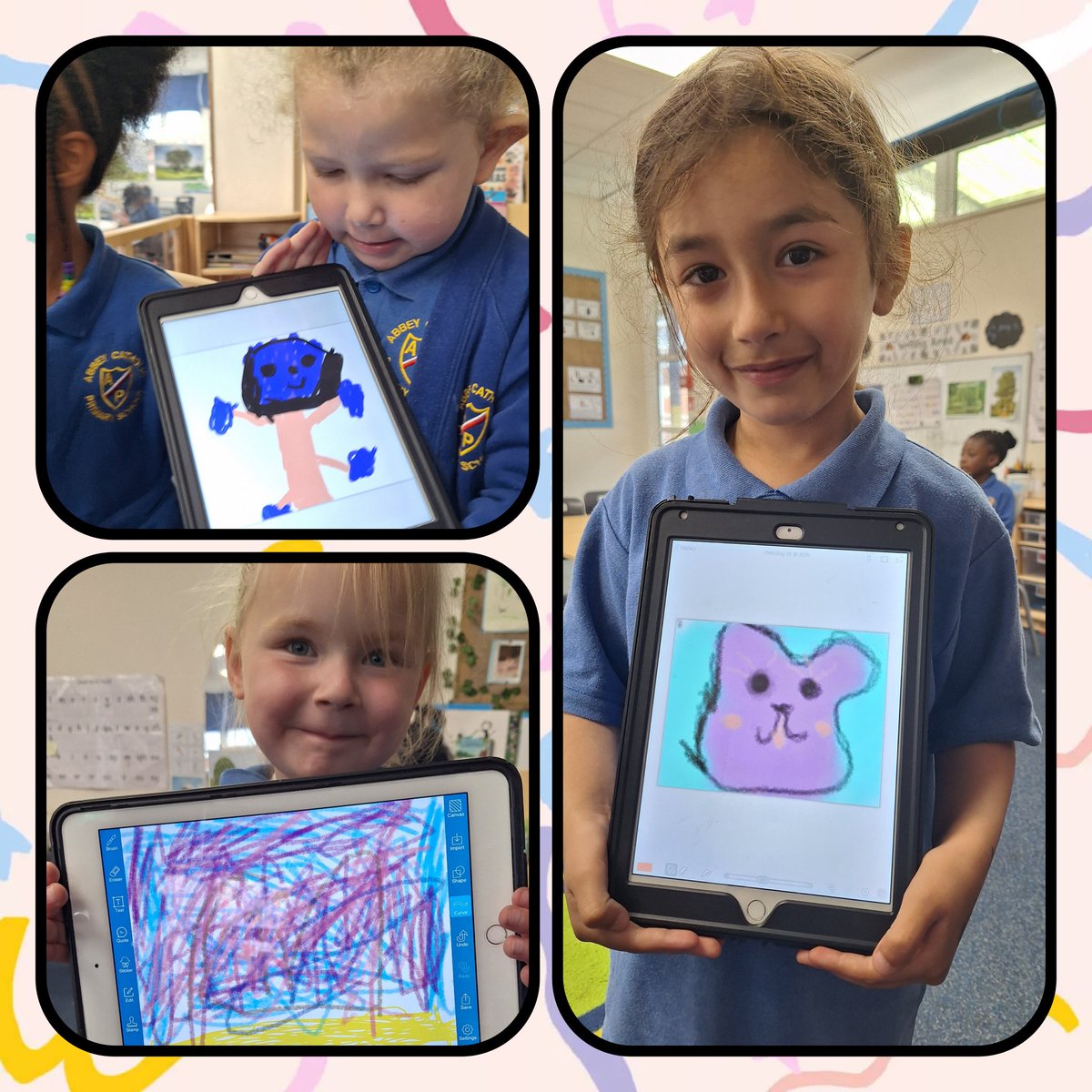 AbbeyPrimary's tweet image. Look at our fab pictures we created on the iPad! #Rec #computerskills 🎨