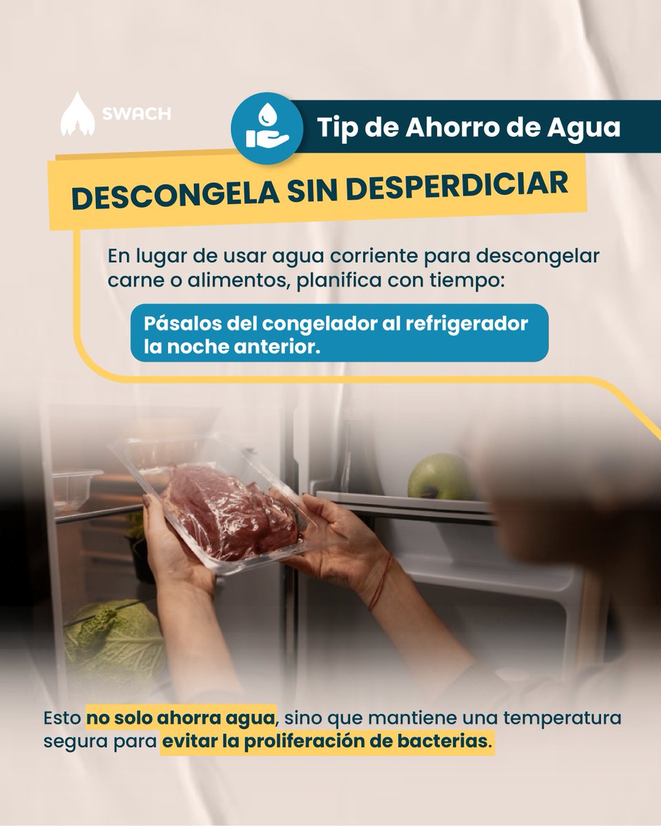 💧 Pequeñas acciones, grandes cambios.
Cierra el grifo, reutiliza el agua, detecta fugas y ajusta tu consumo. 🌱 En SWACH te compartimos los mejores consejos para ahorrar agua en casa.

🚰 Únete a la #AcciónAzul y seamos parte del cambio. ¡Síguenos! 💙