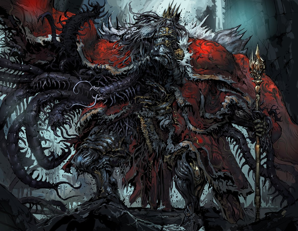 Carpet Crawler (@ccrawlerart) on Twitter photo - Kaabulze, the Slumbering God -
"A king, desecrated and tainted by the touch of an ancient god, rises from his broken throne to fight not for a kingdom lost, but for survival and survival alone."
Illustration done for <a href="/Calamity_Codex/">Calamity Codex</a> ! - Kaabulze, the Slumbering God -
"A king, desecrated and tainted by the touch of an ancient god, rises from his broken throne to fight not for a kingdom lost, but for survival and survival alone."
Illustration done for <a href="/Calamity_Codex/">Calamity Codex</a> !