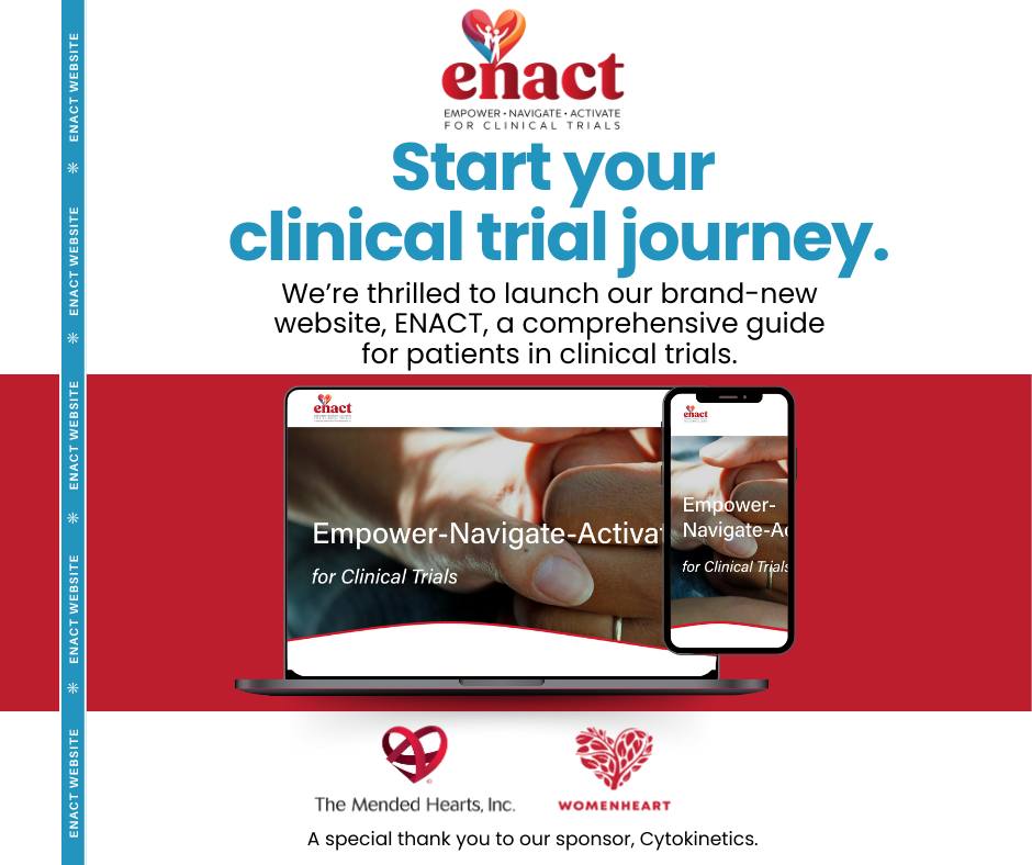 WomenHeart (@womenheartorg) on Twitter photo On #InternationalClinicalTrialsDay, we alongside <a href="/MendedHearts/">Mended Hearts</a> are thrilled to announce the launch of our new website, ENACT🎉
🔍 Explore our interactive roadmap
💡 Download free educational resources
🤝 Find support every step of the way
Learn more➡️ enactclinicaltrials.org On #InternationalClinicalTrialsDay, we alongside <a href="/MendedHearts/">Mended Hearts</a> are thrilled to announce the launch of our new website, ENACT🎉
🔍 Explore our interactive roadmap
💡 Download free educational resources
🤝 Find support every step of the way
Learn more➡️ enactclinicaltrials.org