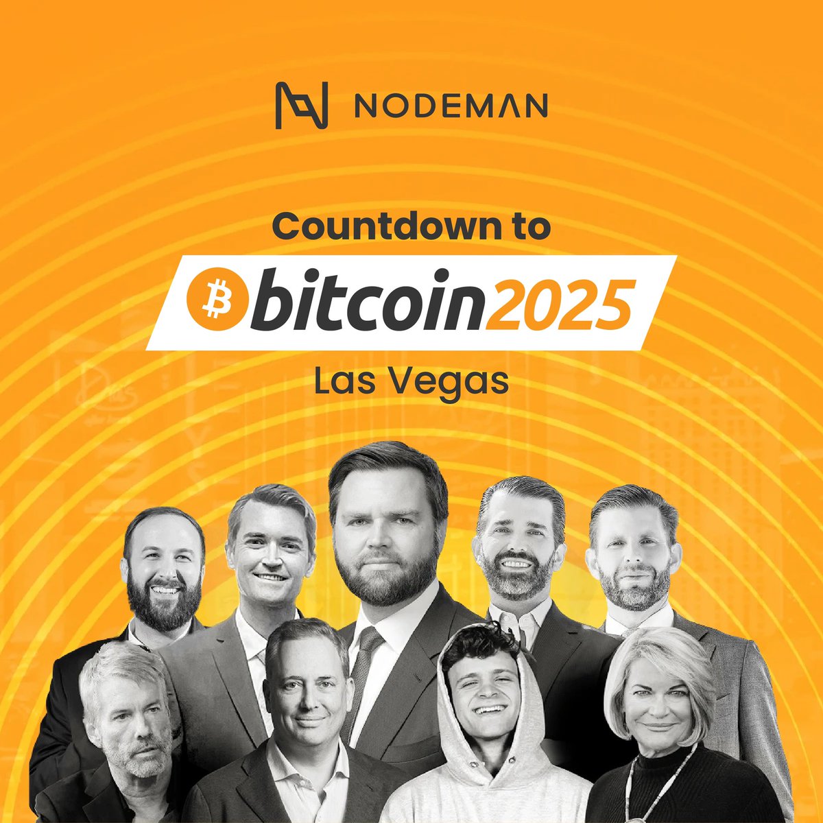 nodemanbtc's tweet image. We’re heading to Las Vegas for #Bitcoin2025 and can’t wait to connect with the global Bitcoin crowd! 🟠

See you there @thebitcoinconf @apompliano @bitcoin_phan @bitcoinrockshow @davidfbailey @bitcoinmagazine ⚡️

#Nodeman #BitcoinConference