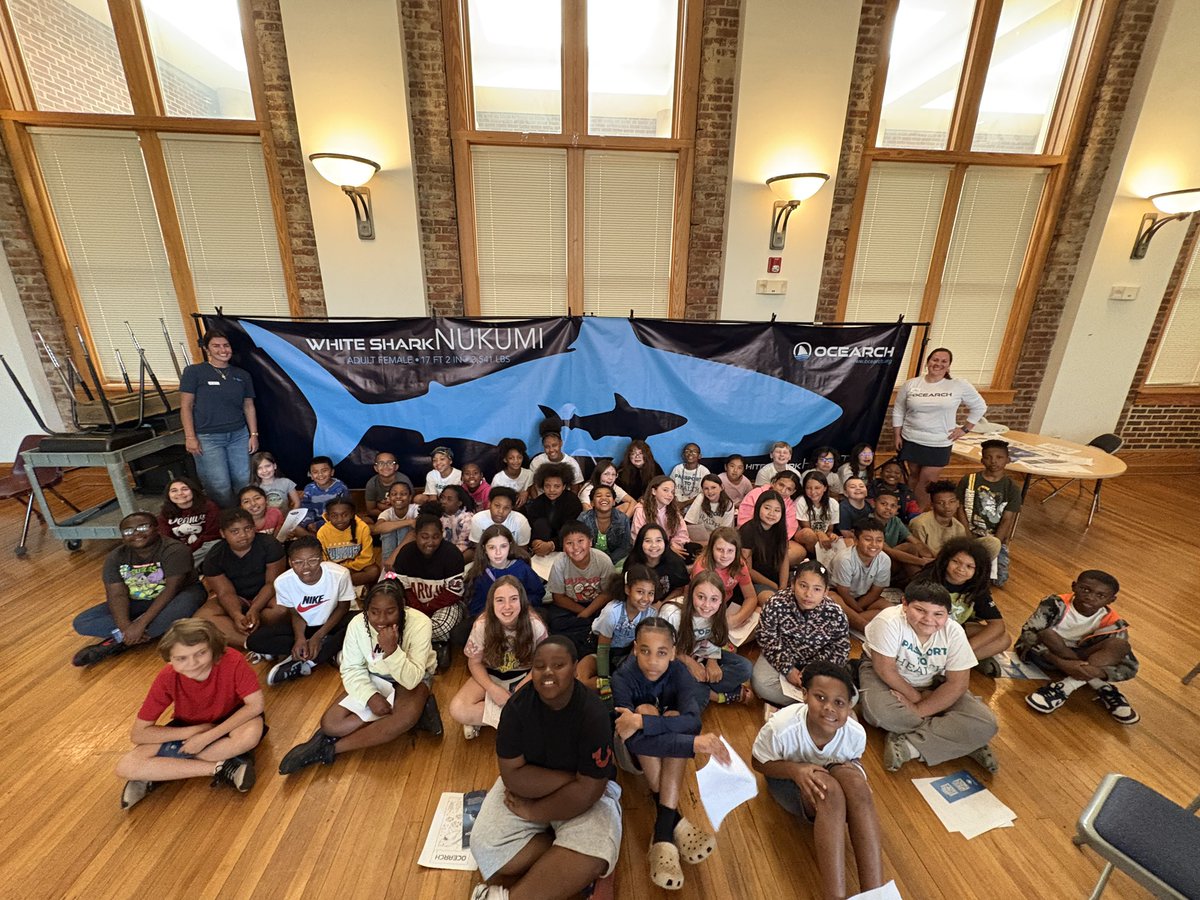 OCEARCH's tweet image. Today, we brought the ocean into the classroom and connected with over 300 students through our OCEARCH presentation! From shark tracking to conservation practices, these future ocean stewards got an up-close look at real-world science in action #SharkEducation #FutureScientists