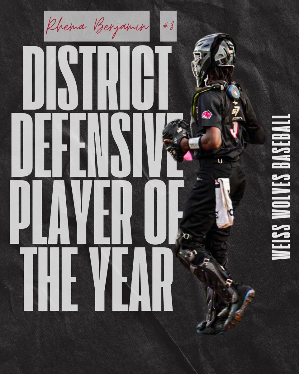 Weiss Wolves Baseball (@weiss_baseball) on Twitter photo Congratulations to sophomore <a href="/RhemaBenjamin/">Rhema Benjamin</a> on an amazing season. Keep working and never satisfied ‼️‼️
#GoldGlove
#1Pack1Goal Congratulations to sophomore <a href="/RhemaBenjamin/">Rhema Benjamin</a> on an amazing season. Keep working and never satisfied ‼️‼️
#GoldGlove
#1Pack1Goal