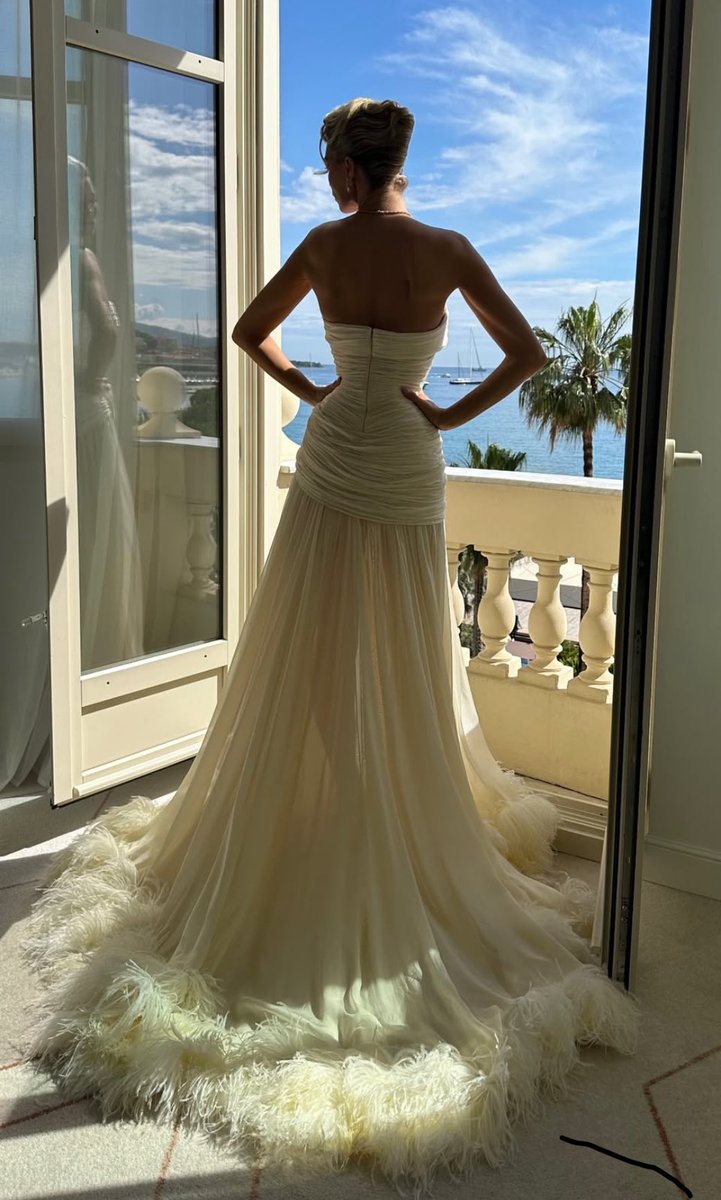 elsa hosk’s wearing custom anastasia zadorina gown at cannes film festival