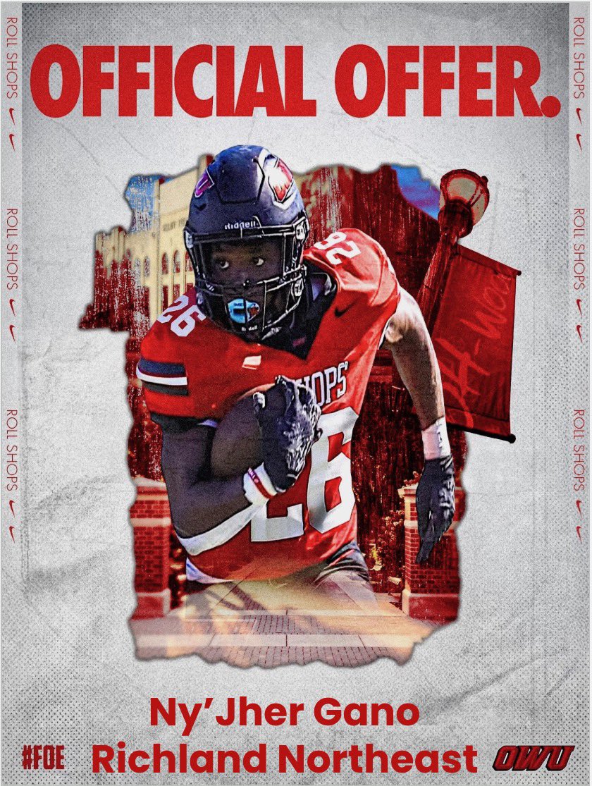 After a Great convo with <a href="/dezogbogu/">Dez Andrews-Ogbogu</a> I am blessed to receive my First offer at <a href="/OWUBishopFB/">Ohio Wesleyan Football</a>

<a href="/CoachTomWatts/">Tom Watts</a> 
<a href="/patdayiii/">Coach Day</a> 
<a href="/RNEcavsfootball/">Richland Northeast Football</a>