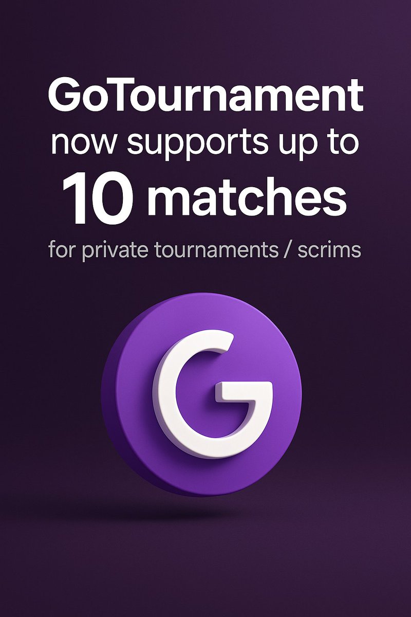 Big news for all scrim and tournament organizers!
We heard your feedback—6 maps weren’t enough.
GoTournament now supports up to 10 matches per session, giving you full flexibility for extended formats and competitive series.
Let the games begin. 🏆