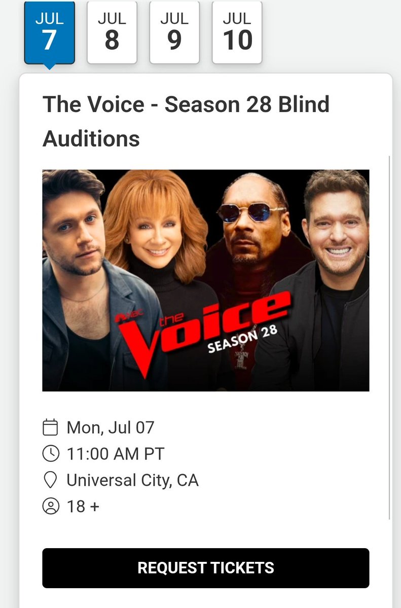 Las audiciones a ciegas para The Voice Season 28 serán el 7, 8, 9 y 10 de Julio!