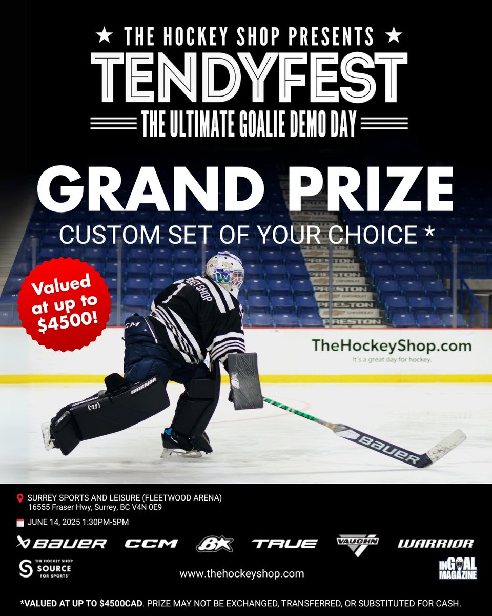 📣 TENDYFEST GRAND PRIZE ALERT! 🎉
This year, one lucky Tendy will win a full custom set of their choice (valued at up to $4500!) 

📍Surrey Sports &amp; Leisure
📅June 14, 2025 1:30PM
🎟 Must attend &amp; enter in person at the THS Goal tent.

For more info + to RSVP - link in bio