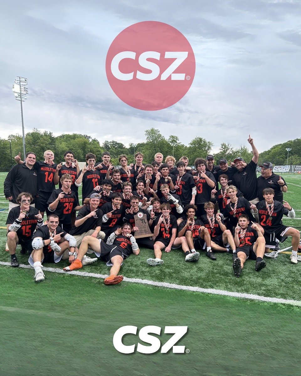 cszscores's tweet photo. HISTORY MADE 🏆
Down 8-1 with 15 minutes left… and came back to win 9-8 🔥
Middletown Boys Lacrosse are your Class 1A STATE CHAMPS for the FIRST time ever! 🥍 https://t.co/Z88cRGjcnY