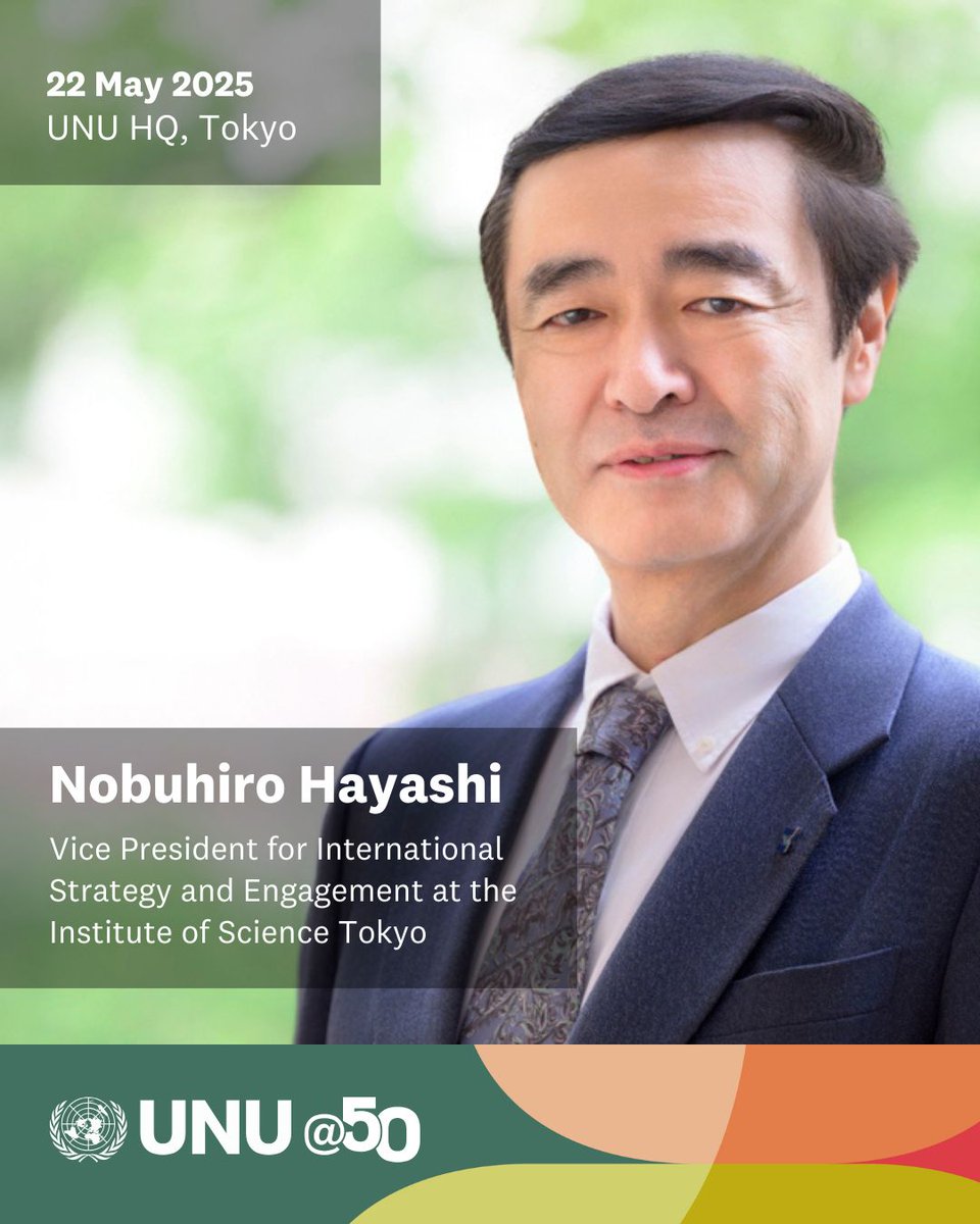 UN University (@ununiversity) on Twitter photo REGISTER BY 15:00 JST TODAY ⏰
Join us in exploring the connection between science and art with Dr. Nobuhiro Hayashi, Vice President for International Strategy and Engagement at <a href="/sciencetokyo_en/">Science Tokyo (Institute of Science Tokyo)</a>.
🗓️ 22 May 2025, 18:30–19:30
📍 UNU HQ, Tokyo
▶️ buff.ly/icH5nUV
#UNUat50 REGISTER BY 15:00 JST TODAY ⏰
Join us in exploring the connection between science and art with Dr. Nobuhiro Hayashi, Vice President for International Strategy and Engagement at <a href="/sciencetokyo_en/">Science Tokyo (Institute of Science Tokyo)</a>.
🗓️ 22 May 2025, 18:30–19:30
📍 UNU HQ, Tokyo
▶️ buff.ly/icH5nUV
#UNUat50