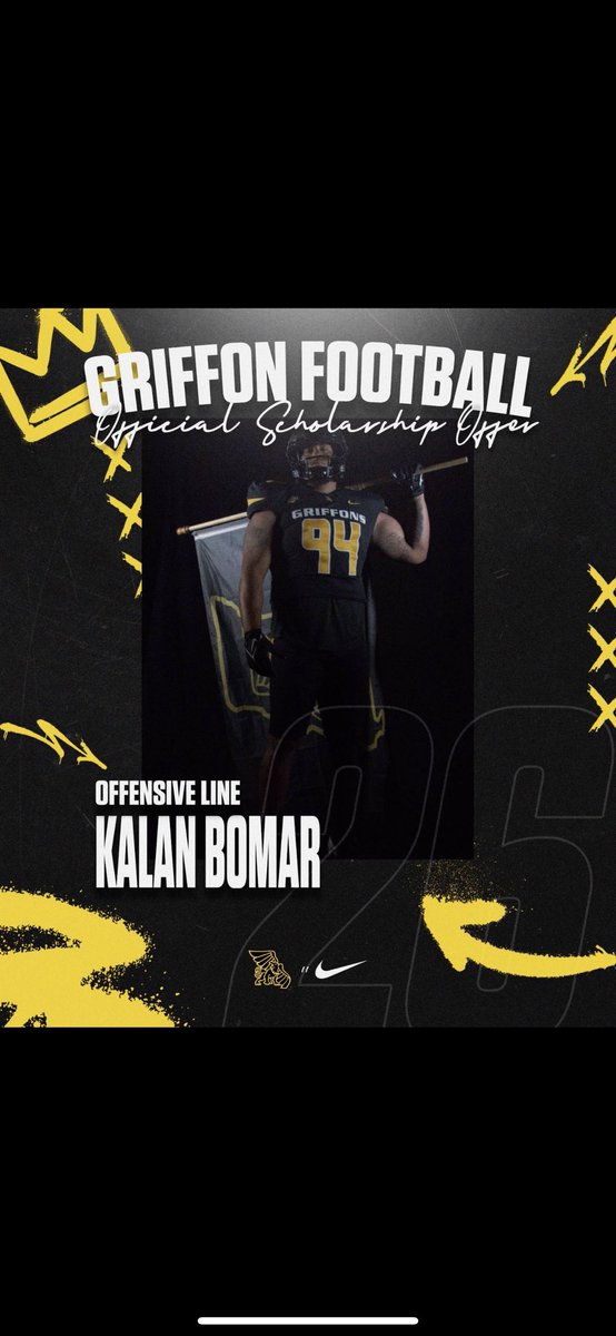 Kalan Bomar (@bomarkalan77) on Twitter photo So grateful and blessed to receive my 2nd offer from Mo West!
<a href="/MWSU_Football/">Missouri Western Football</a> <a href="/CoachMinnick/">Logan Minnick</a> <a href="/SteveBacke88849/">Steve Backes</a> <a href="/M_R_Brinkley/">Marcus Brinkley</a> <a href="/KMOBULLDOGS/">Kearney Bulldogs Football</a> So grateful and blessed to receive my 2nd offer from Mo West!
<a href="/MWSU_Football/">Missouri Western Football</a> <a href="/CoachMinnick/">Logan Minnick</a> <a href="/SteveBacke88849/">Steve Backes</a> <a href="/M_R_Brinkley/">Marcus Brinkley</a> <a href="/KMOBULLDOGS/">Kearney Bulldogs Football</a>