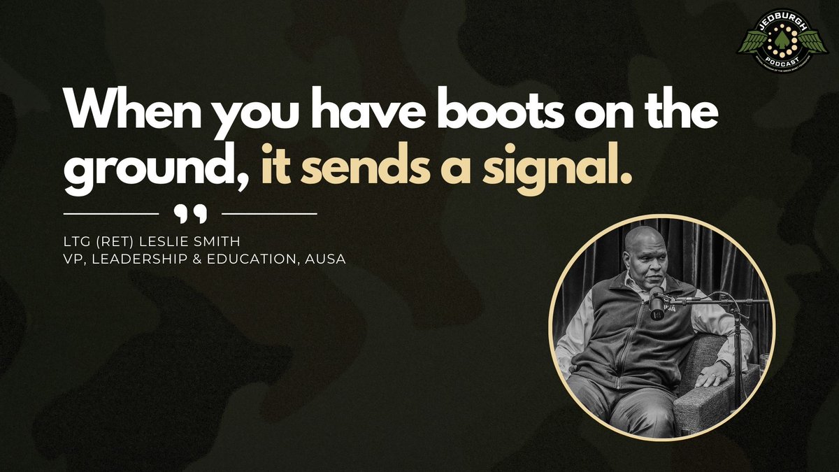 "When you have boots on the ground, it sends a signal."

Leslie C. Smith, Lieutenant General, US Army retired explains just what it means to America, our allies and our adversaries.

Episode 165: linktr.ee/franracioppi

#leadership #podcast #bootsontheground #usarmy