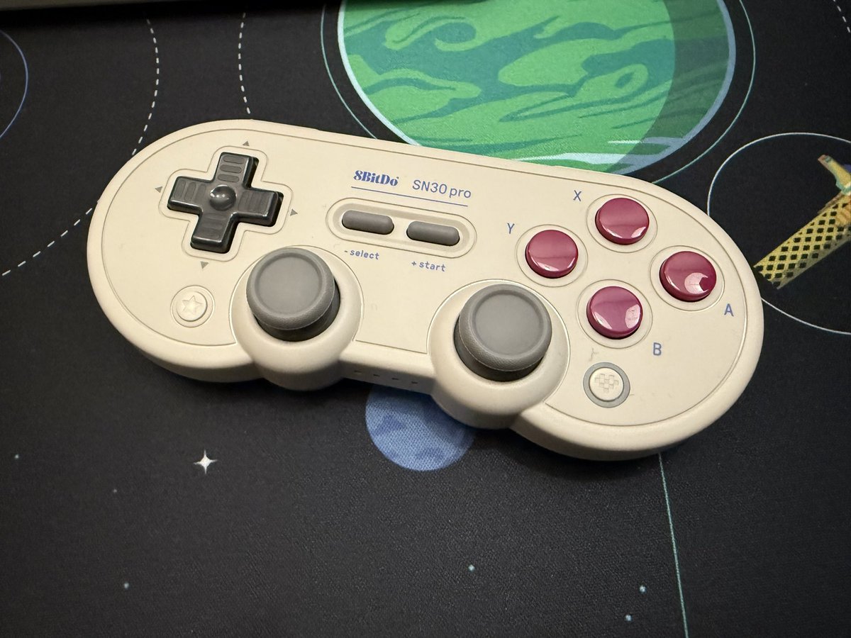Got a <a href="/8BitDo/">8BitDo</a> Sn30 pro to work on my Snake Game I'm working on :) I thought it would be fun to develop a game using a cool looking controller xD

#GameDev #IndieDev #8BitDo