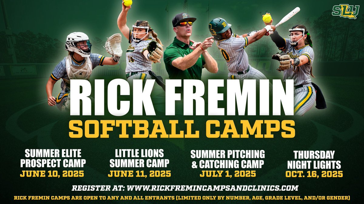 LionUpSoftball's tweet image. 🚨UPDATED CAMP SCHEDULE🚨
We look forward to seeing you at our camps this summer! Please see all camps listed or visit rickfremincampsandclinics.com for more information! #LionUp 🥎🦁🆙